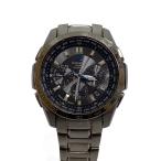 ショッピング時計 CASIO◆ソーラー腕時計/アナログ/BLK/SLV/OCW-T600
