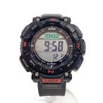CASIO◆ソーラー腕時計_PRO TREK/デジタル/GRY/BLK