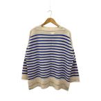 TOWAVASE◆ニット・セーター(薄手)/--/カシミア/BLU/ボーダー/mdm02-01