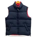 ショッピングHILFIGER TOMMY HILFIGER◆スモールロゴ刺繍ダウンベスト/L/ナイロン/NVY/0519646