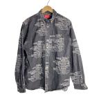 Supreme◆23SS/Trademark Jacquard Denim Shirt/長袖シャツ/M/コットン/BLK