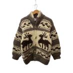 KANATA◆カウチンセーター/木ボタン/made in canada/カーディガン(厚手)/--/ウール/CRM