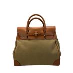 SOMES SADDLE◆トートバッグ/バーキンバッグ/ブラウン/無地/角スレ有//