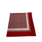 HERMES◆錨柄/スカーフ/コットン/レッド/総柄/レディース