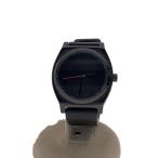 ショッピングnixon NIXON◆THE TIME TELLER/クォーツ腕時計/アナログ/レザー/BLK/BLK