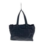 CHANEL◆トートMM/ニュートラベルライン/ナイロン/BLK/ナイロンキャンバス/BLK/無地