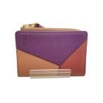 ショッピングLOEWE LOEWE◆スリムジップ/バイフォールド/パズル/財布/レザー/PUP/レディース/C510P30X01