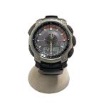 ショッピングラバー CASIO◆クォーツ腕時計/デジアナ/ラバー/BLK/PRW-5000