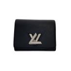 LOUIS VUITTON◆ポルト・フォイユ・ツイスト・コンパクト_エピ/牛革/BLK/レディース