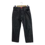 Supreme◆×Levis/18SS/Pinstripe 550 Jeans/ボトム/30/コットン/ブラック/ストライプ