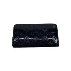 LOUIS VUITTON◆ジッピー・ウォレット_モノグラム・ヴェルニ_BLK/エナメル/BLK/メンズ
