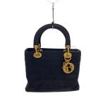 ショッピングdior Christian Dior◆レディディオール/カナージュ/ハンドバッグ/ナイロン/BLK/無地