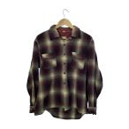 ショッピングブロック McGREGOR◆長袖シャツ/L/ウール/RED/チェック/ブロックタグ/50s/オンブレ