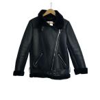 ショッピングzara ZARA◆シングルライダースジャケット/2/ポリエステル/BLK