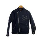 HYSTERIC GLAMOUR◆ダブルライダースジャケット/M/ポリエステル/NVY/0241AB03//