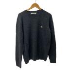 ショッピングbaby MAISON KITSUNE◆BABY FOX PATCH COSY R-NECK PULLOVER/L/ウール/GRY/HM00502KT1006
