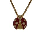 Christian Dior◆Ladybug Necklace/てんとう虫/ラインストーン/トップ有