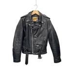 ショッピングschott Schott◆ダブルライダースジャケット/34/レザー/BLK/無地