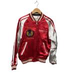 AVIREX◆スカジャン/M/レーヨン/RED/アニマル