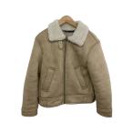 ショッピングzara ZARA◆ムートンジャケット/ジャケット/S/ポリエステル/BRW/無地/3286/600/711