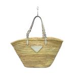 ショッピングPRADA PRADA◆トライアングルロゴ/かごバッグ/トートバッグ/--/BEG/1BG314//