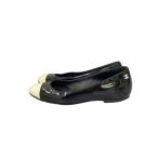 CHANEL* Flat туфли-лодочки /34.5/BLK/ эмаль 