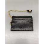 PRADA* цепь Logo / чехол для пропуска / кожа /BLK/ мужской 