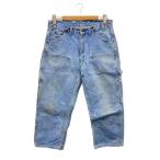 KEY*WO/80s/ двойной колено / широкий painter's pants /34/ Denim /IDG/ одноцветный /48011-45/? NULL?//
