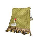 AHCAHCUM.muchacha(あちゃちゅむムチャチャ)◆大判ストール/刺繍/フリンジ/リネン/マルチカラー/総柄/レディース