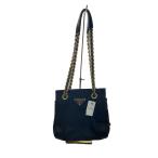 ショッピングPRADA PRADA◆チェーントライアングルロゴショルダーバッグ/ナイロン/BLK//