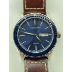 HAMILTON◆クォーツ腕時計/アナログ/レザー/BLU/BRW/ーー/H375510