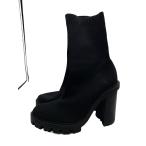 ZARA◆ニットヒールブーツ/39/BLK