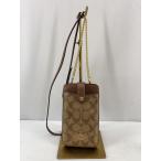 COACH◆スマホショルダーバッグ/レザー/BRW/総柄/C7397IMBDX//