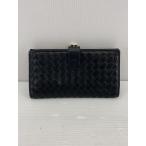 ショッピングbottega BOTTEGA VENETA◆長財布/レザー/BLK/レディース/イントレチャート/がま口