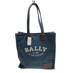 BALLY◆CRYSTALIA ST/ショッピングバッグロゴ/トートバッグ/キャンバス/BLU//