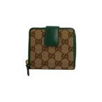 GUCCI◆2つ折り財布_GGキャンバス/--/GRN/レディース