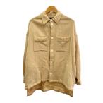 ショッピングカシミア destin◆カシミア混/長袖シャツ/S/ウール/BEG/無地