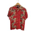 EVISU◆アロハシャツ/オープンカラー/狛犬/38/レーヨン/レッド//
