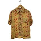 ショッピングEVISU EVISU◆アロハシャツ/カモメ/42/レーヨン/キャメル/総柄