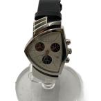 HAMILTON◆VENTURA/クロノグラフ デイト/クォーツ腕時計/アナログ/レザー/ホワイト/ブラック