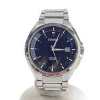 CITIZEN◆クォーツ腕時計/アナログ/ステンレス/BLK/SLV/H110-TO16308