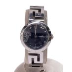 VERSACE◆クォーツ腕時計/アナログ/ステンレス/BLK/SLV/QSQ