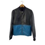 Dior HOMME◆レザージャケット・ブルゾン/切替/46/羊革/ブルー/663L426Z0232