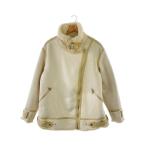 ショッピングzara ZARA◆フェイクファーダブルフェイスジャケット/L/ポリエステル/WHT/3833/221//