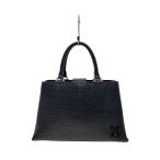 ショッピングLOUIS LOUIS VUITTON◆クレベールPM_エピ_BLK/レザー/BLK