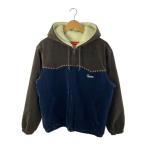 Supreme◆21AW/Studded Velvet Hooded Work Jacket/M/コットン/NVY