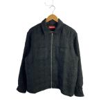 Supreme◆24FW/Boucle Zip Up Shirt/ブルゾン/M/ナイロン/BLK
