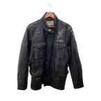 AVIREX◆M-65/レザージャケット・ブルゾン/2XL/羊革/ブラック/6161069