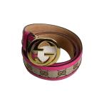 ショッピングＧＧキャンバス GUCCI◆ベルト/キャンバス/ピンク/レディース/114874・FWCGG・80・32・1476/インターロッキングGG