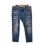 ショッピングGABBANA DOLCE&GABBANA◆スキニーパンツ/ダメージ加工/52/コットン/BLU/GY07LD